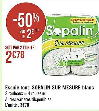 essuie tout sopalin sur mesure blanc