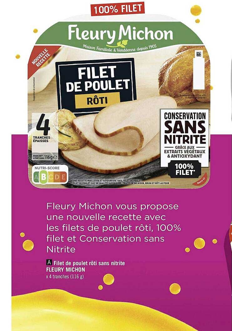 filet de poulet rôti sans nitrite fleury michon