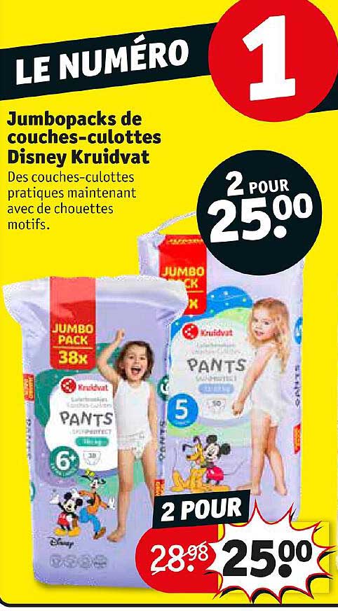jumbopacks de couches-culottes disney kruidvat