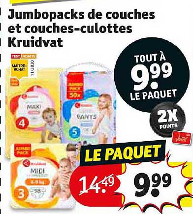 jumbopacks de couches et couches-culottes kruidvat