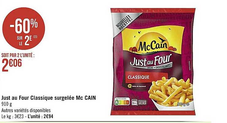 just au four classique surgelée mc cain