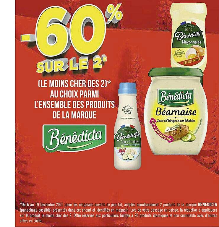 l'ensemble des produits de la marque bénédicta