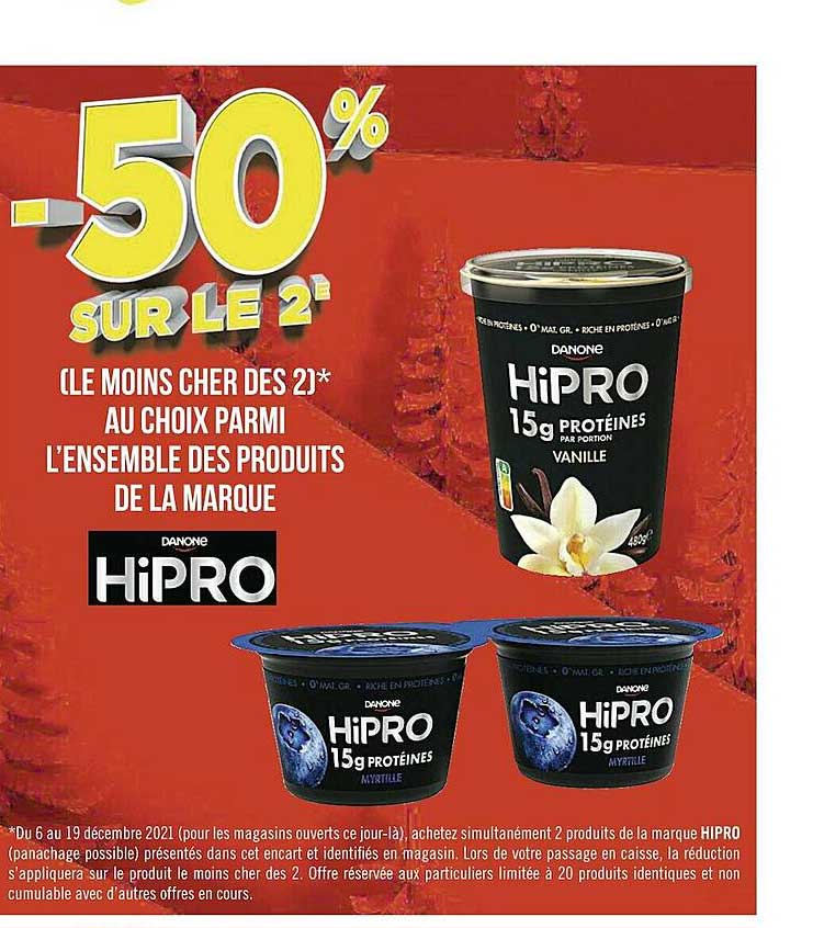 l'ensemble des produits de la marque danone hipro