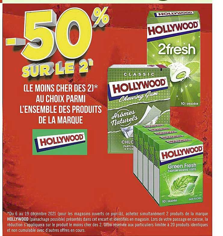 l'ensemble des produits de la marque hollywood