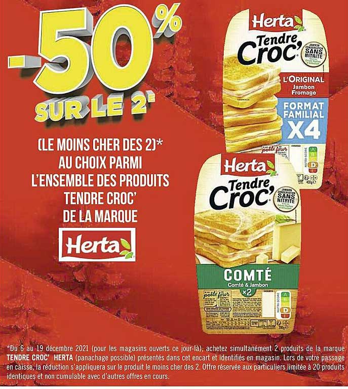 l'ensemble des produits tendre croc' de la marque herta