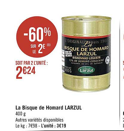 la bisque de homard larzul
