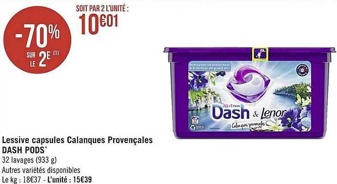 lessive capsules calanques provençales dash pods