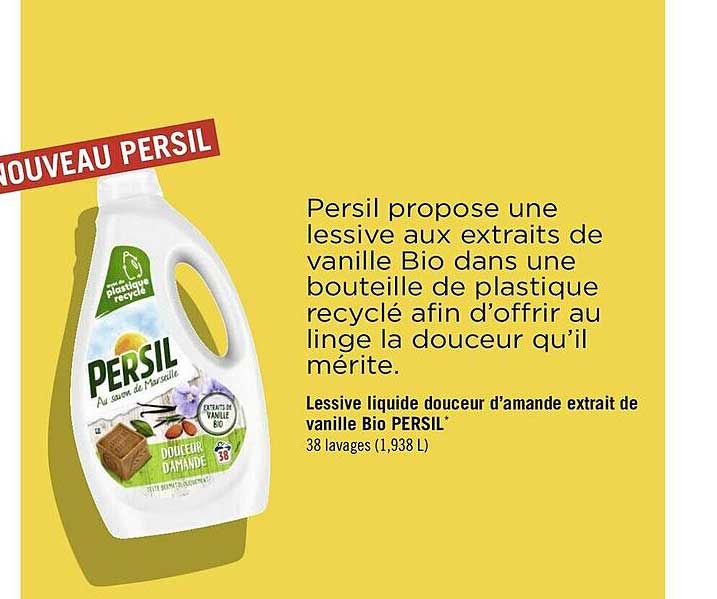lessive liquide douceur d'amande extrait de vanille bio persil