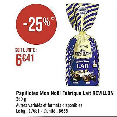 papillotes mon noël féérique lait révillon