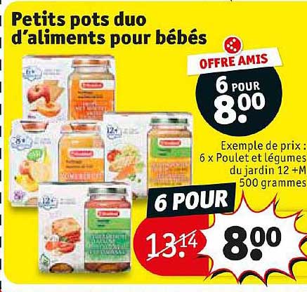 petits pots duo d'aliments pour bébés