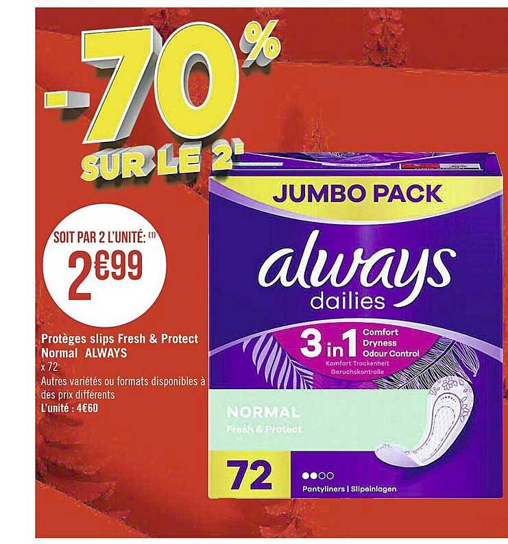 protèges slips fresh & protect normal always