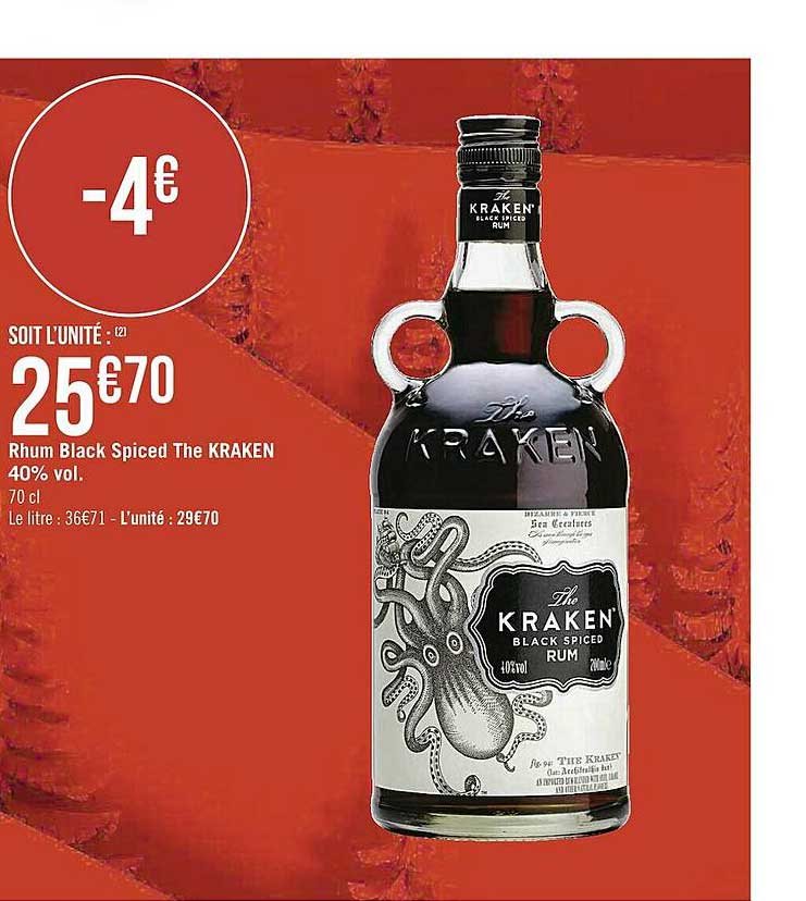 rhum black spiced the kraken 40% vol.