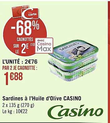 Sardines à L'huile D'olive Casino