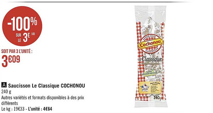 Saucisson Le Classique Cochonou