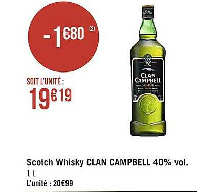 scotch whisky clan campbell 40% vol.