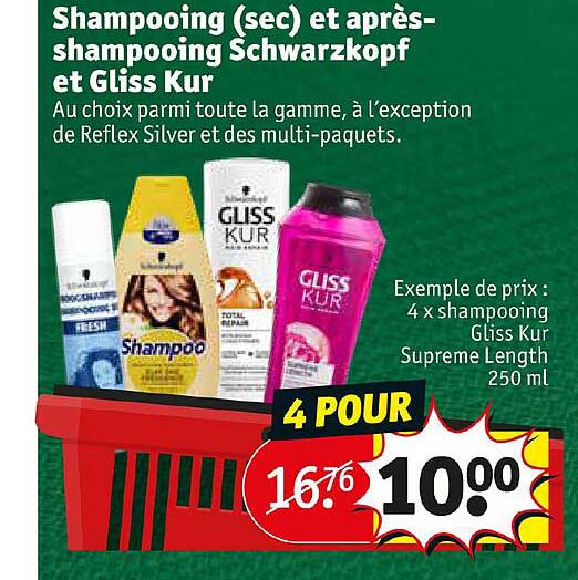 shampooing (sec) et après-shampooing schwarzkopf et gliss kur