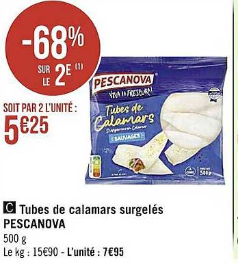 Tubes De Calamars Surgelés Pescanova