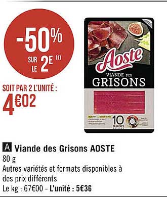 Viande Des Grisons Aoste