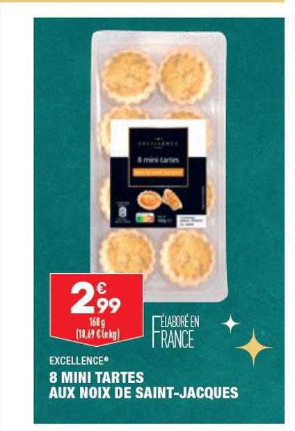 8 mini tartes aux noix de saint-jacques excellence