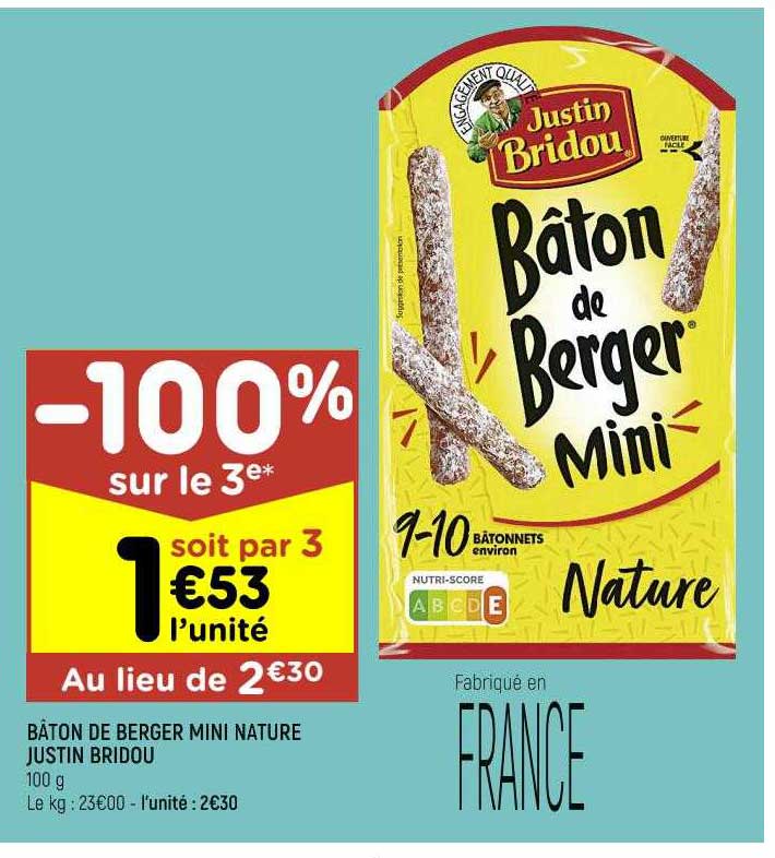 Bâton De Berger Mini Nature Justin Bridou