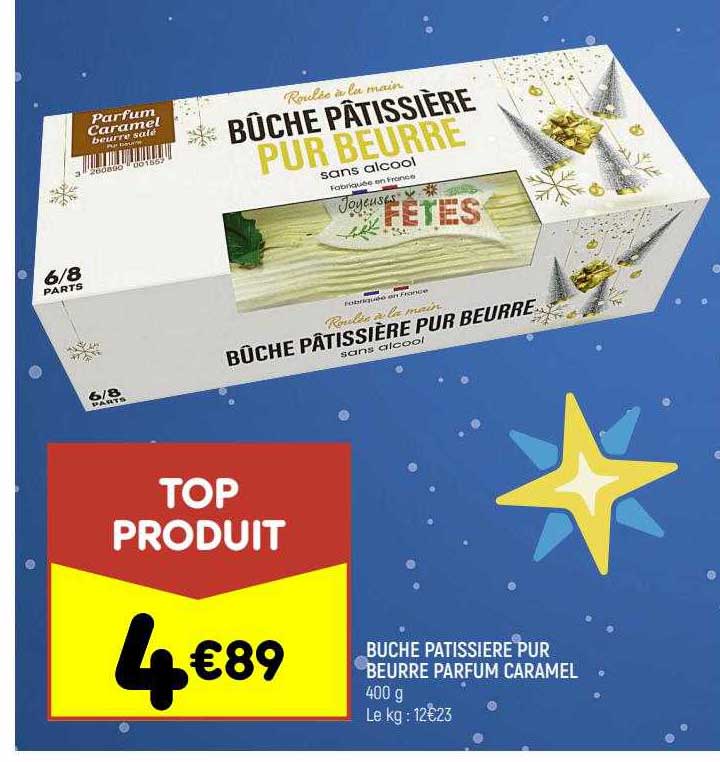 bûche pâtissière pur beurre parfum caramel