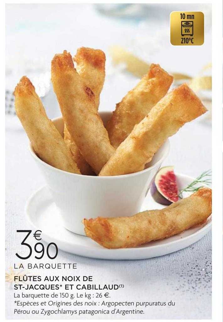 flûtes aux noix de st-jacques et cabillaud