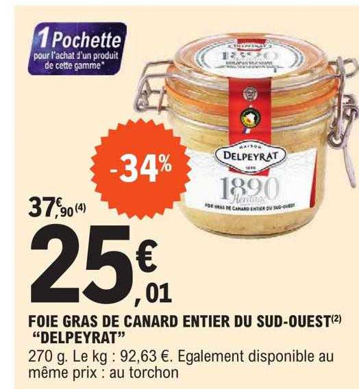 foie gras de canard entier du sud-ouest "delpeyrat"