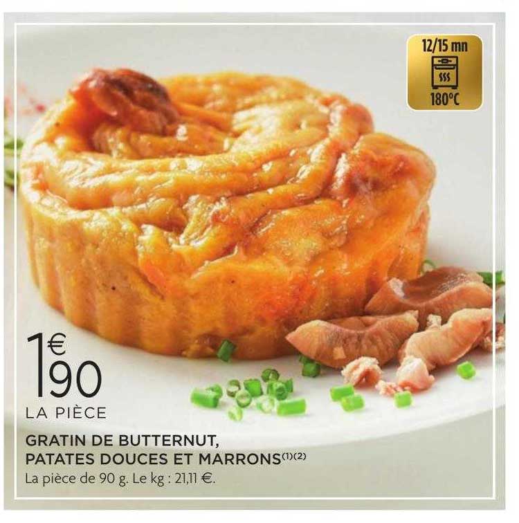 gratin de butternut, patates douces et marrons