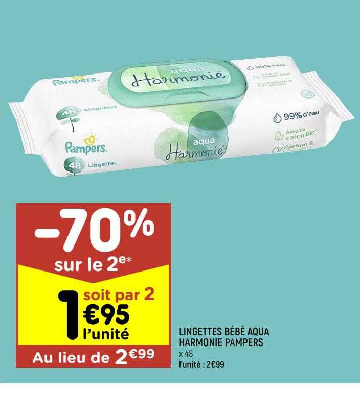 Lingettes Bébé Aqua Harmonie Pampers