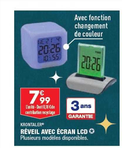 réveil avec écran lcd krontaler