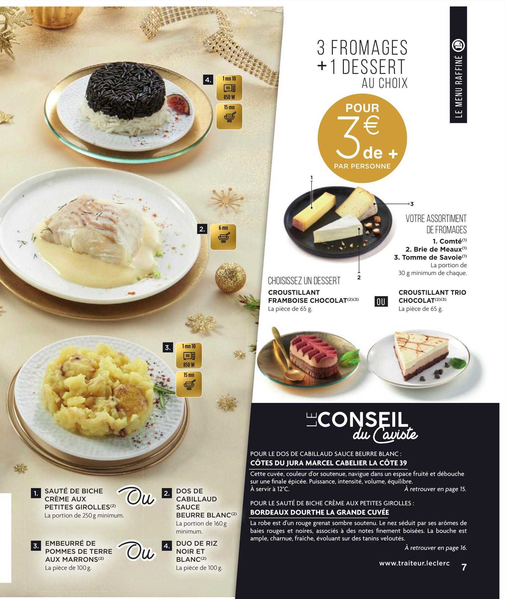 sauté de biche crème aux petites girolles, embeurre de pommes de terre aux marrons, croustillant trio chocolat