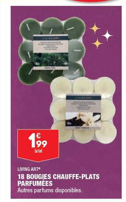 18 bougies chauffe-plats parfumées living art