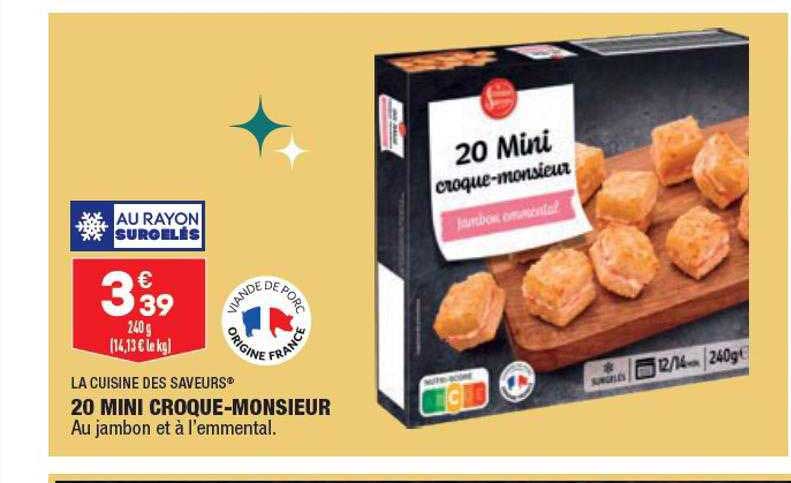 20 mini croque-monsieur la cuisine des saveurs
