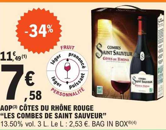 aop côtes du rhône rouge "les combes de saint sauveur"