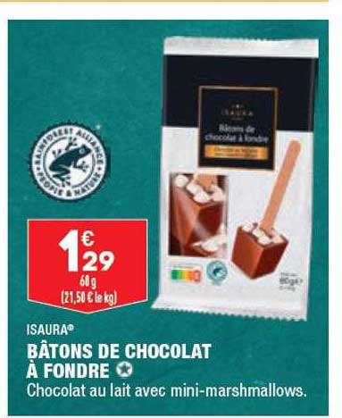Bâtons De Chocolat à Fondre Isaura