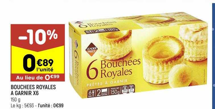 bouchées royales à garnir x6