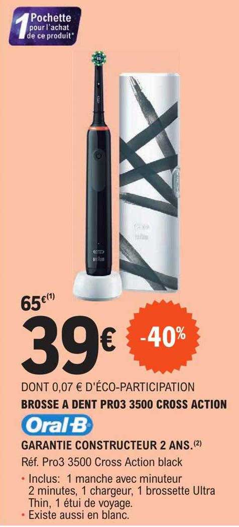 brosse à dent pro3 3500 cross action oral-b