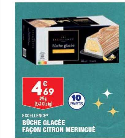 bûche glacée façon citron meringué excellence