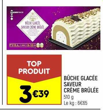 Bûche Glacée Saveur Crème Brûlée