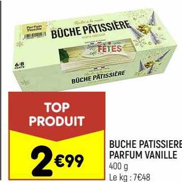bûche pâtissière parfum vanille