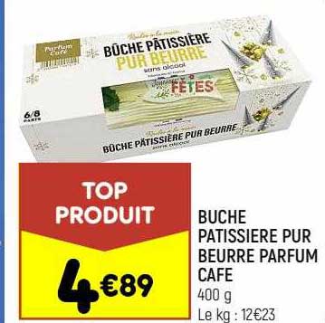 bûche pâtissière pur beurre parfum café