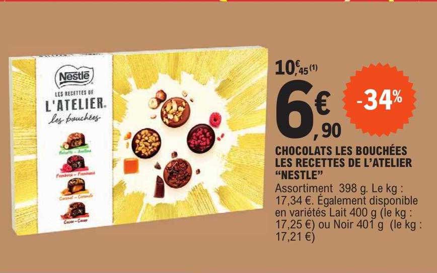 chocolats les bouchées les recettes de l'atelier "nestlé"