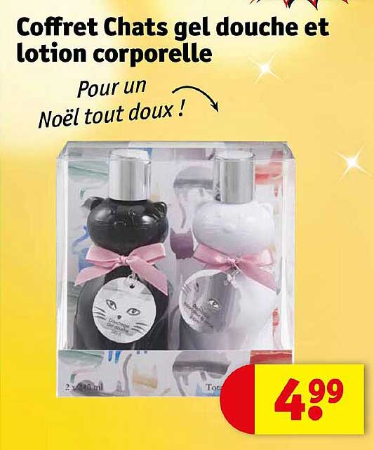 coffret chats gel douche et lotion corporelle