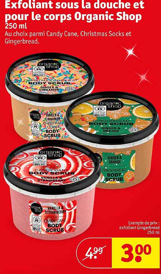 exfoliant sous la douche et pour le corps organic shop