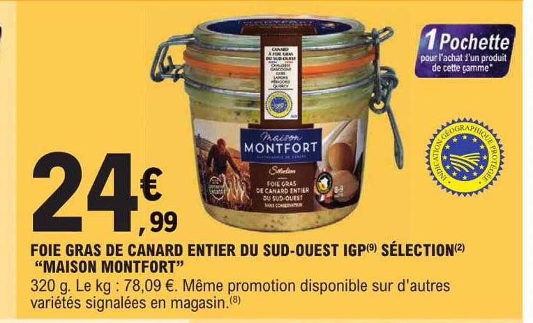 foie gras de canard entier du sud-ouest igp sélection "maison montfort"