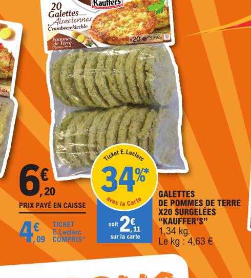 Galettes De Pommes De Terre X20 Surgelées "kauffer's"