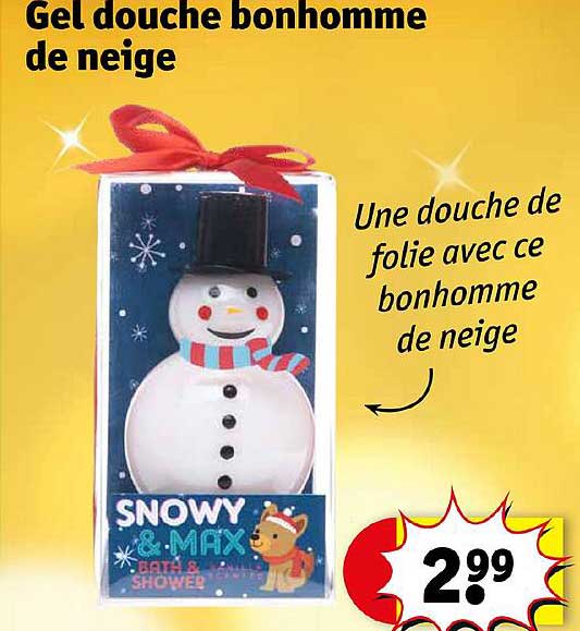 gel douche bonhomme de neige