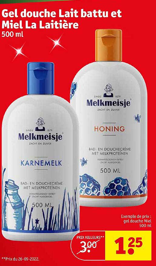 gel douche lait battu et miel la laitière