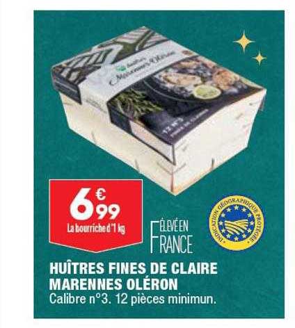 huîtres fines de claire marennes oléron