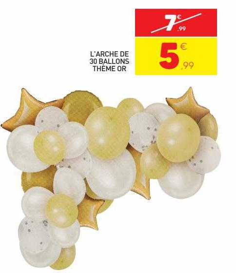 L'arche De 30 Ballons Thème Or